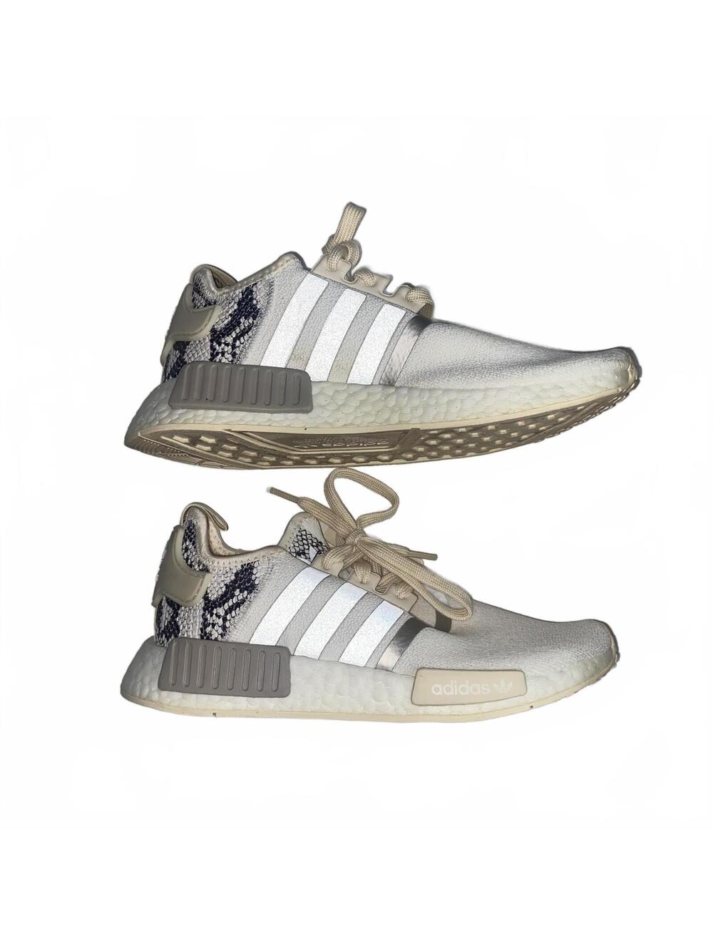 Adidas NMD R1 Sneakers Women’s Size 7 Beige Snake Print Streetwear Shoes